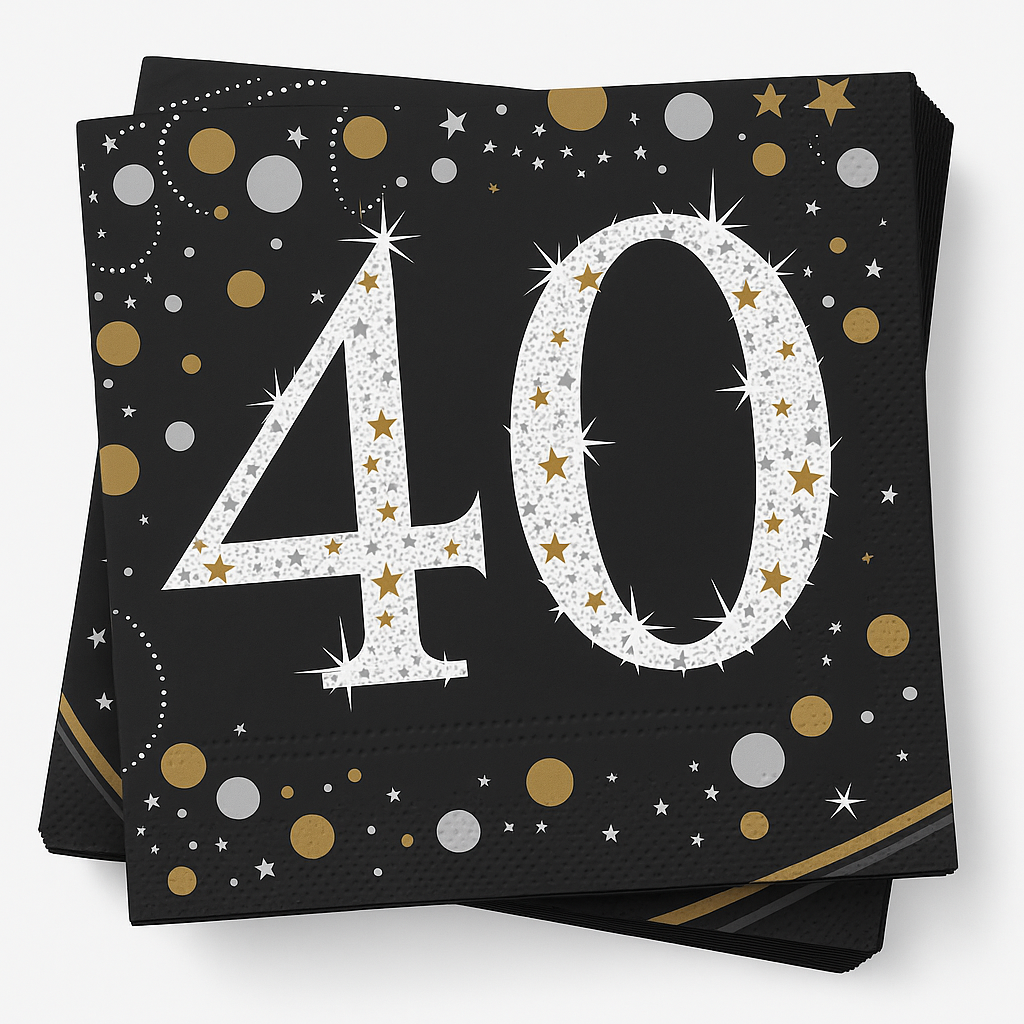 Sparkling Celebration Beverage Napkins - 40 Pack - 5 In. X 5 In.