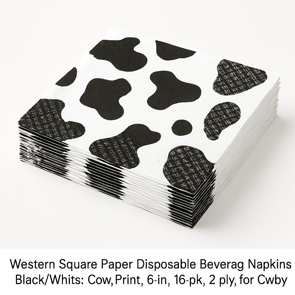Yeehaw Western Beverage Napkins, 16-Pack - 5 In. X 5 In.