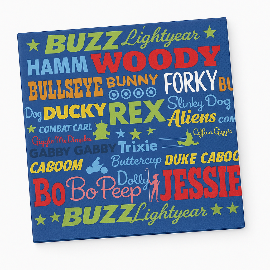 Toy Story 4 Birthday Party Beverage Napkins, 16-Pack - 5 In. X 5 In.
