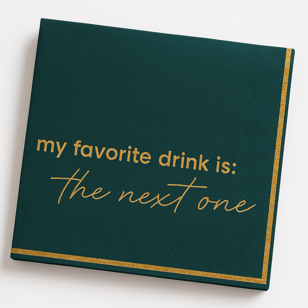 My Favorite Drink Is...' Foil Stamped Beverage Napkins - 20 Count - 5 In. X 5 In.