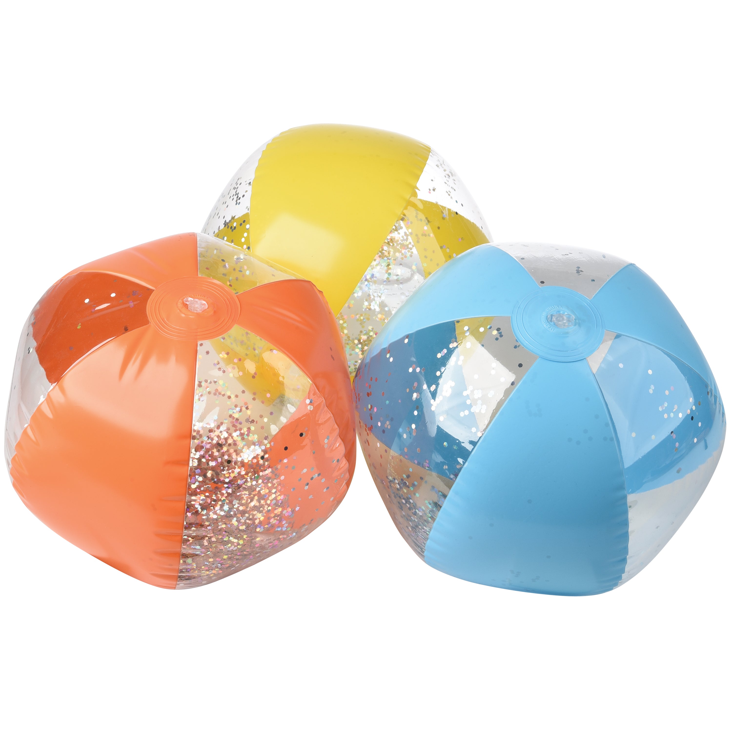Glitter Stripe Beach Ball - 12 Count