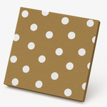 Elegant Gold Polka Dot Luncheon Napkins - 6.5 In. X 6.5 In.