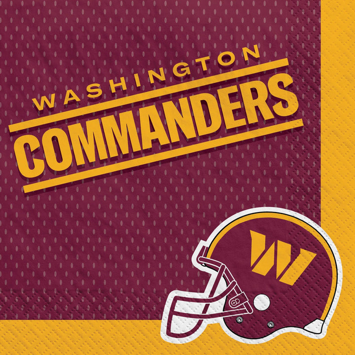 Washington Commanders NFL Lunch Napkins - 6.5 In. x 6.5 In. - Pack of 16