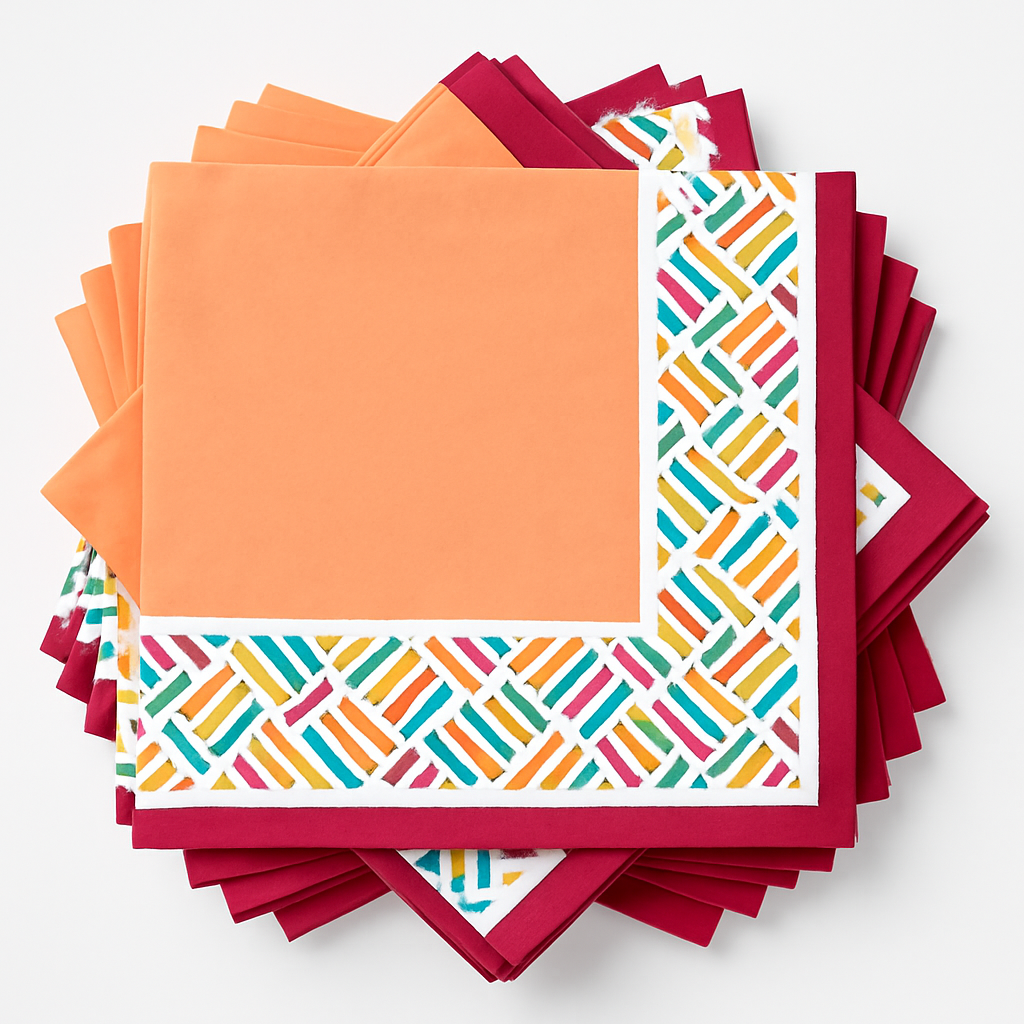 Boho Picnic Summer Lunch Napkins - 6.5 In. x 6.5 In. - Printed Ensemble