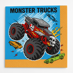 Hot Wheels Monster Trucks Party Lunch Napkins - 6.5 In. X 6.5 In.