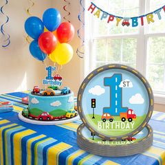 "On the Road" 1st Birthday 6.75" Plates