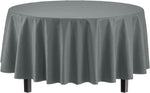 Round Silver Plastic Table Cover - 84 in.