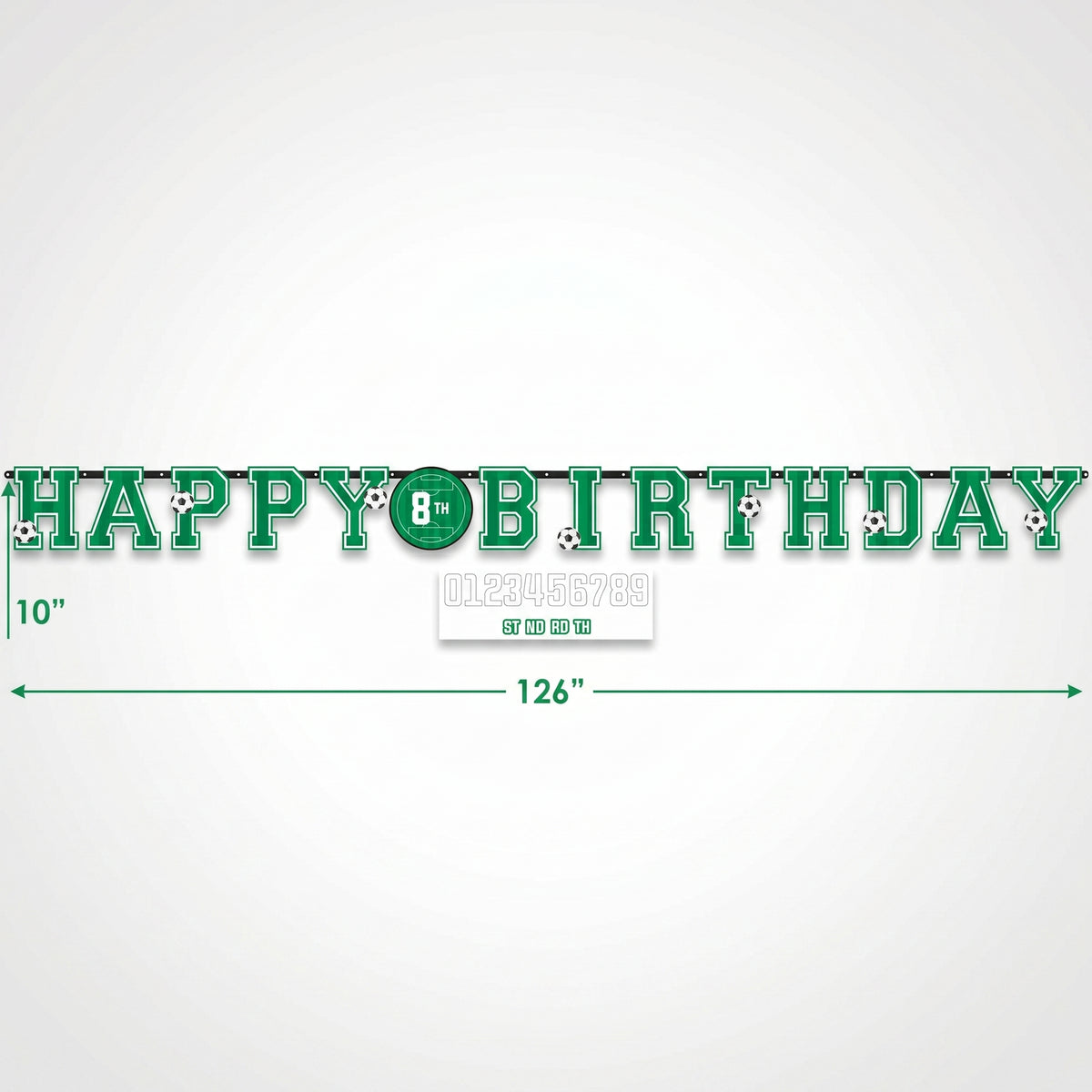 Jumbo Customizable Soccer Birthday Banner with Numbers