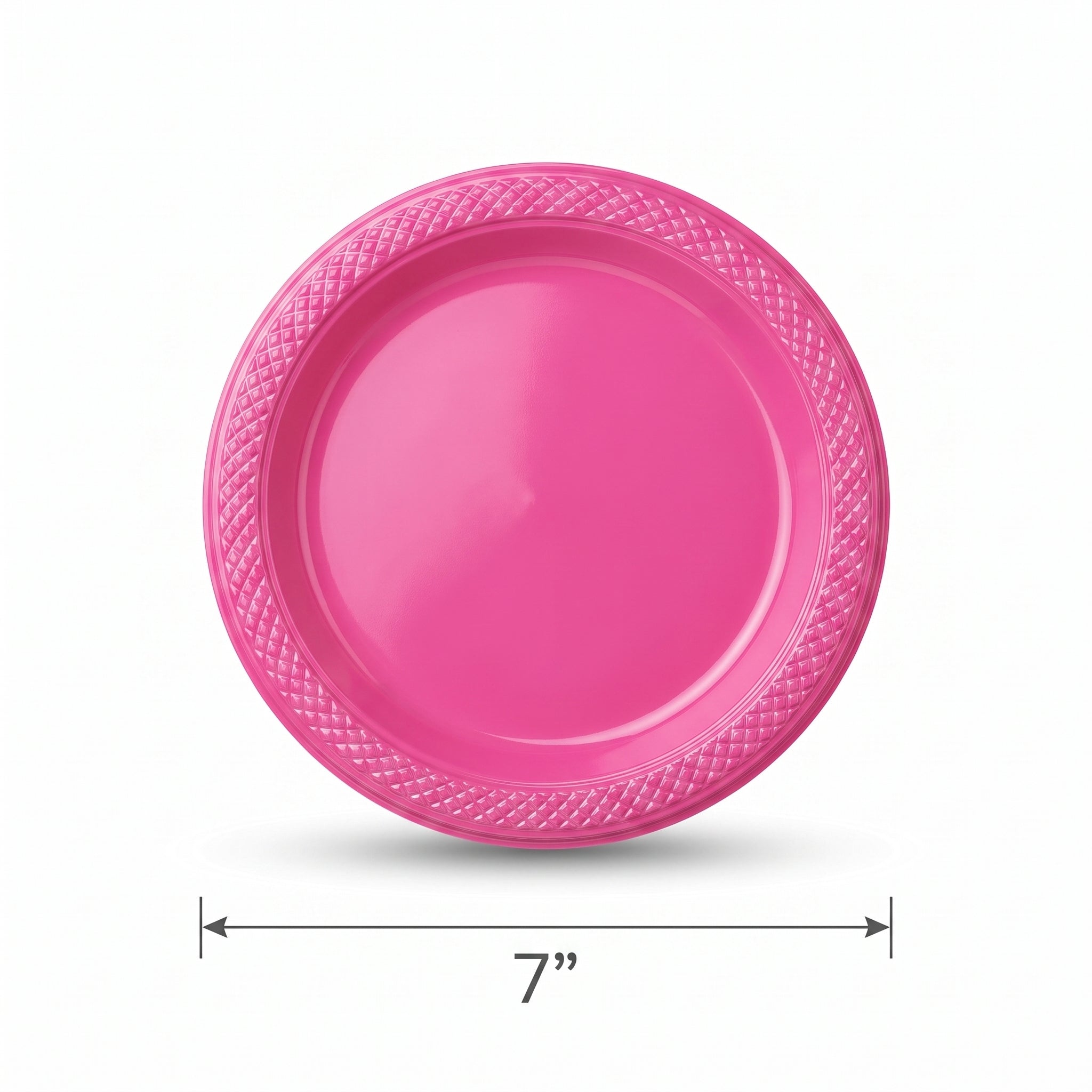 Bright Pink 7" Plastic Dessert Plates, 20 Pack
