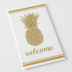 Golden Pineapple Welcome Guest Towels - 16 Pack