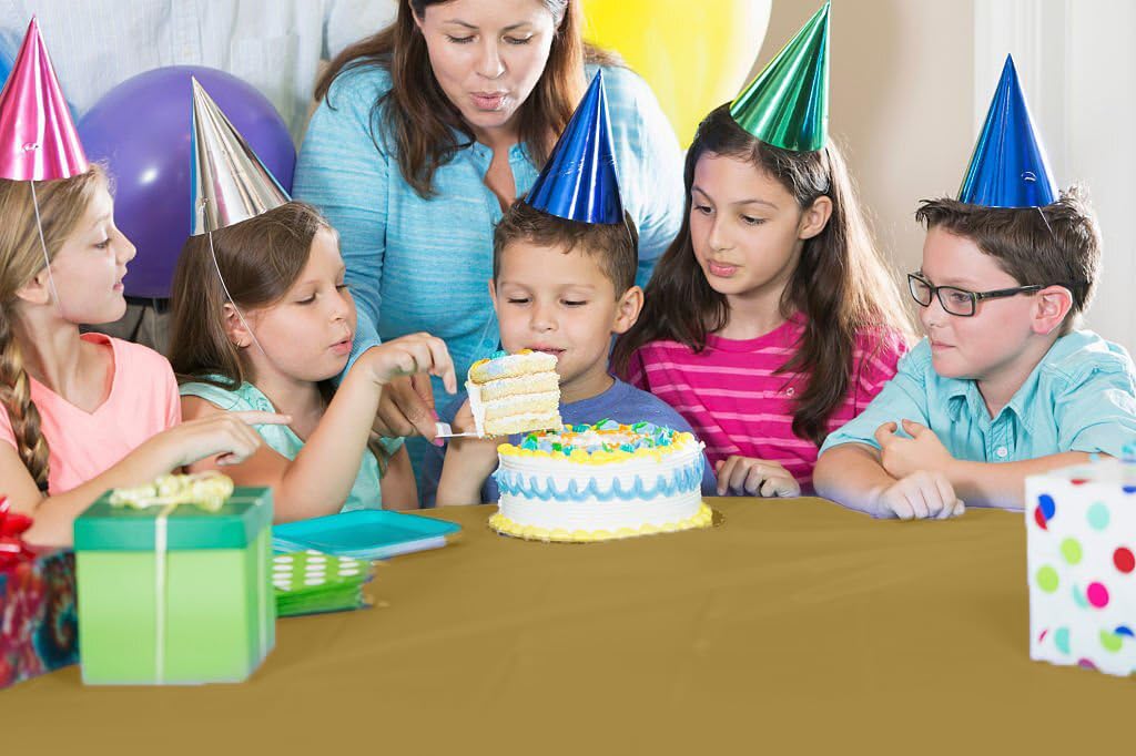 Gold Plastic Table Cover | Case of 48
