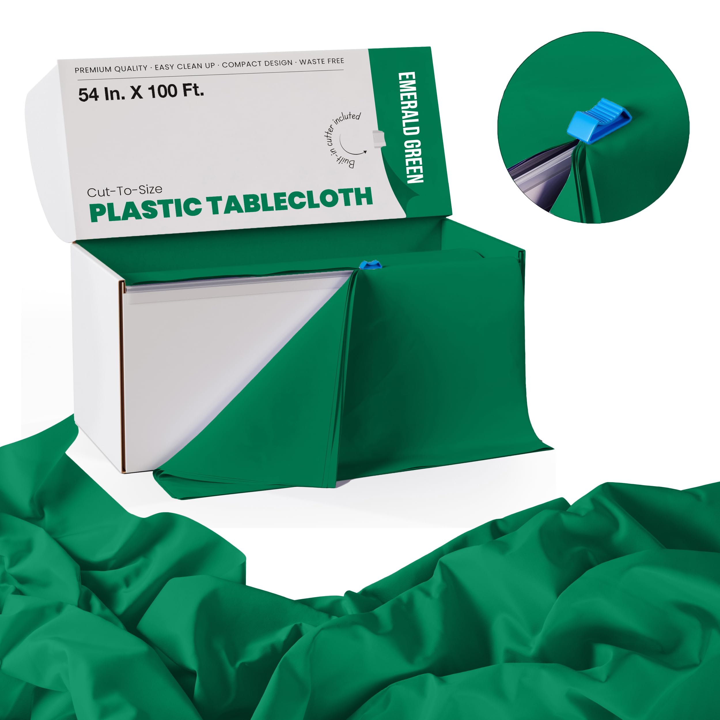 54 In. x 100 Ft. Cut To Size Table Roll | Emerald Green