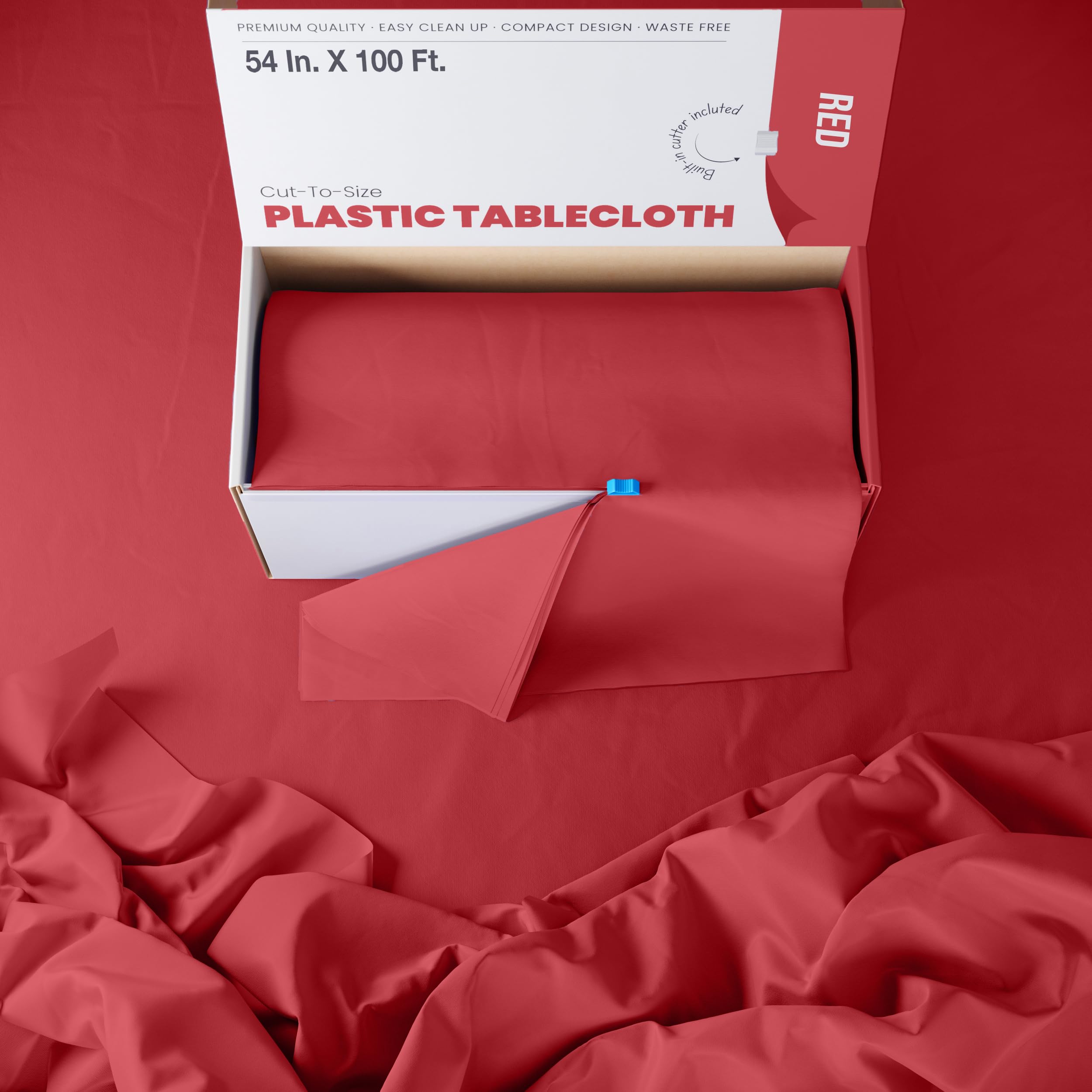 54 In. x 100 Ft. Cut To Size Table Roll | Red