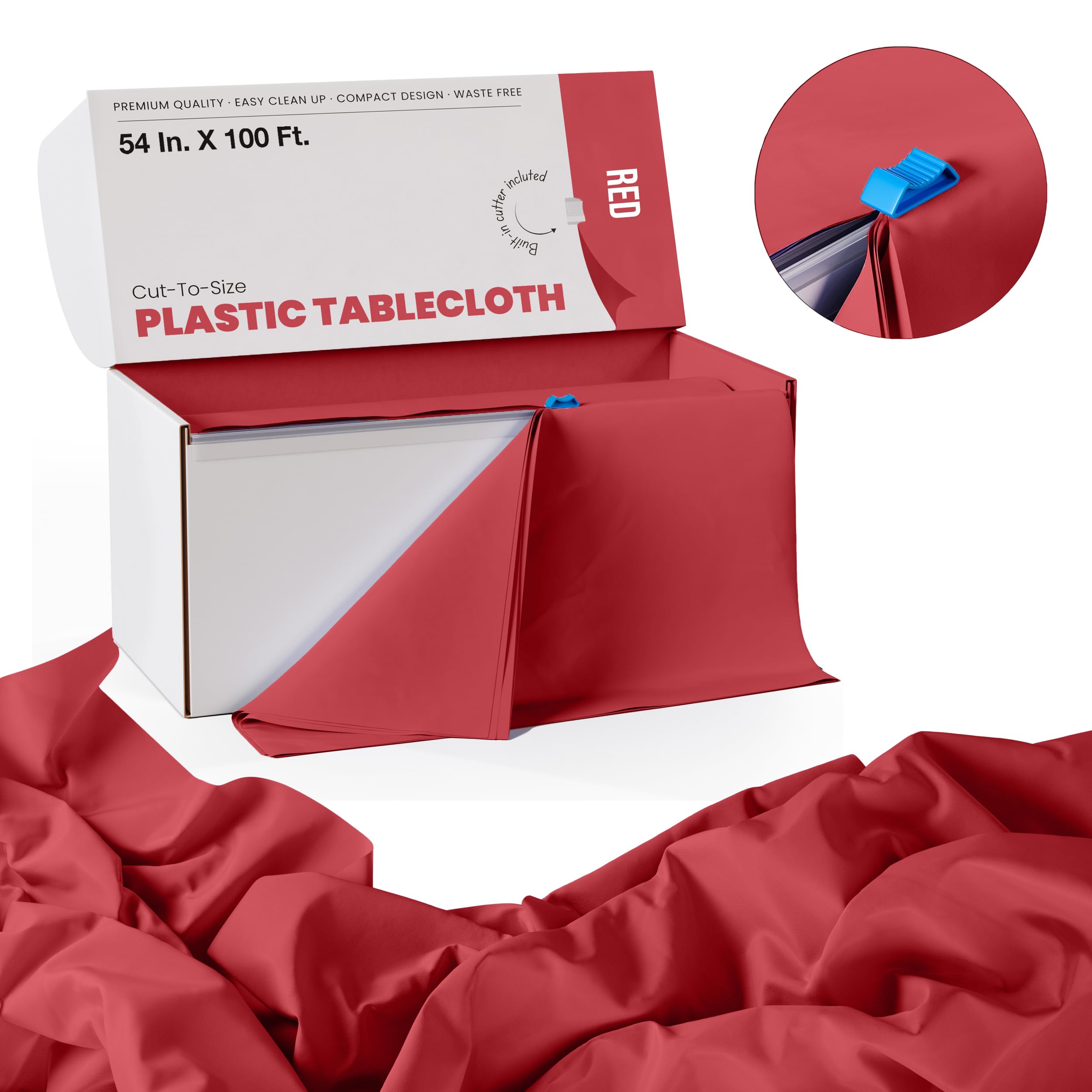 54 In. x 100 Ft. Cut To Size Table Roll | Red
