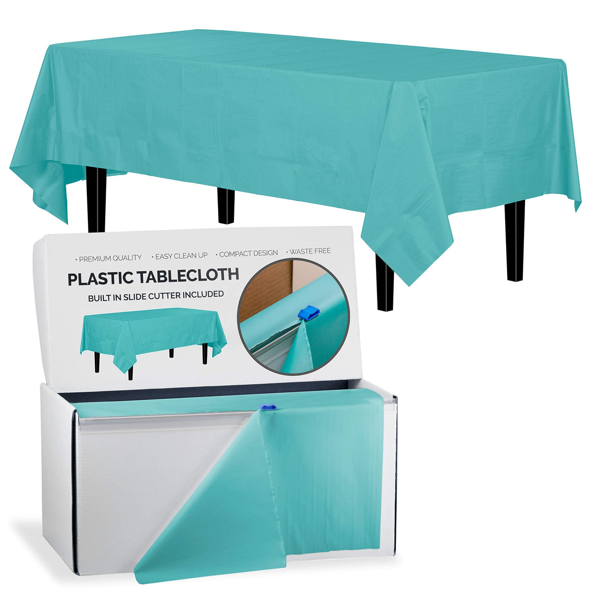 54 In. x 300 Ft. Cut To Size Table Roll | Aqua