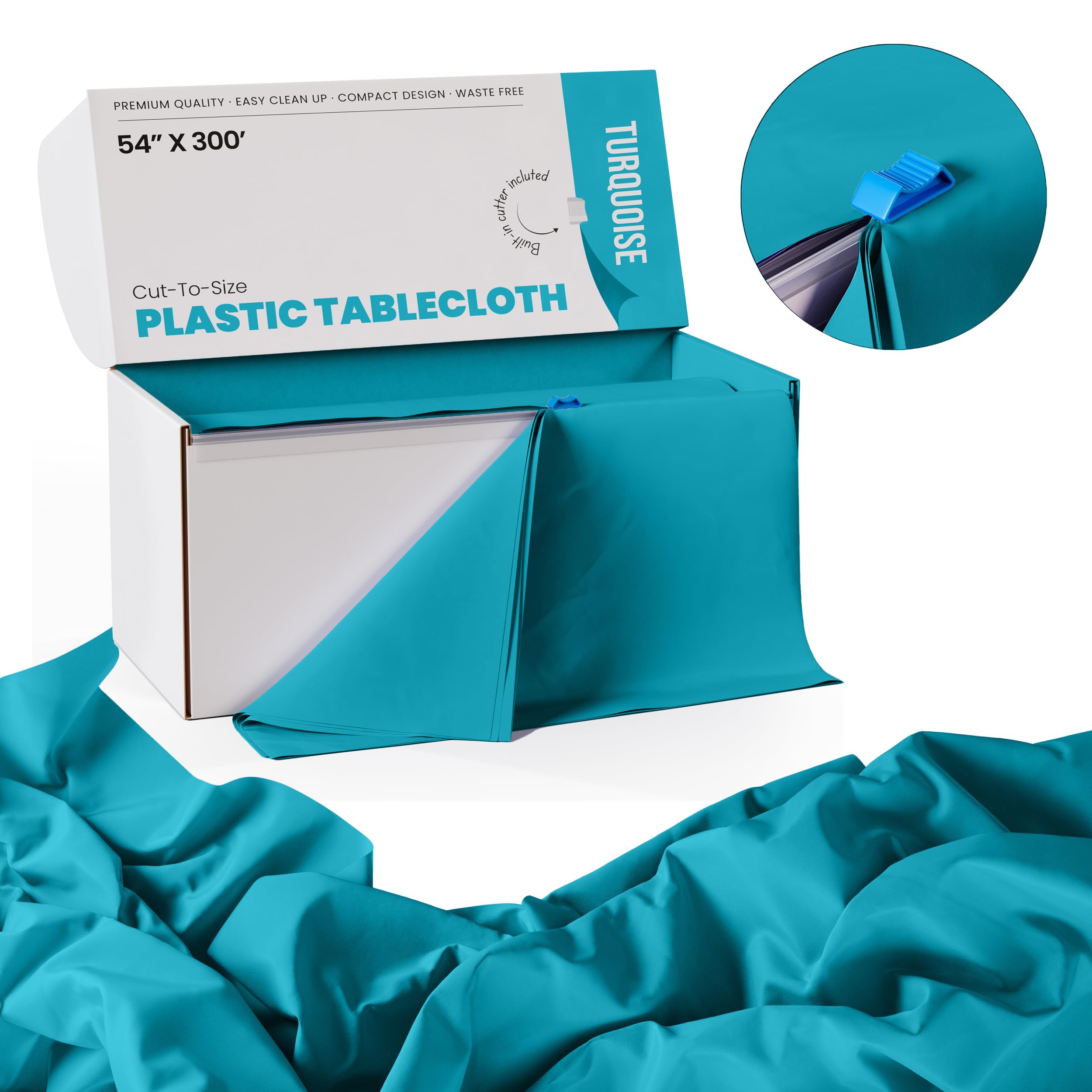 54 In. x 300 Ft. Cut To Size Table Roll | Turquoise