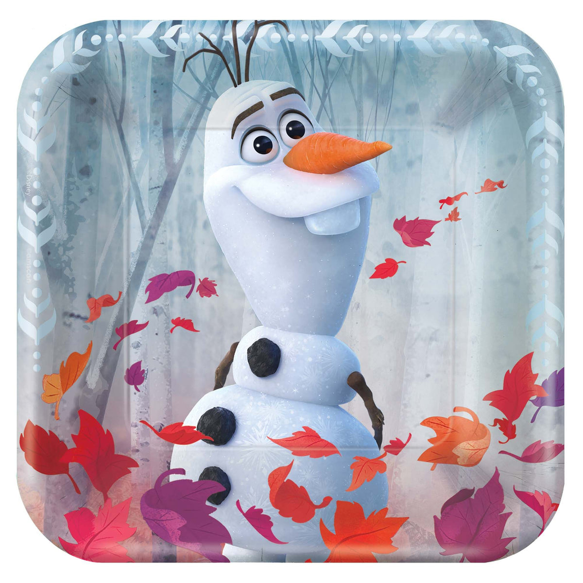 Disney Frozen 2 Olaf Square Dessert Plates, 7-inch, 8-Pack