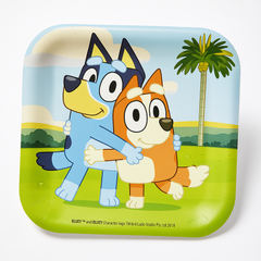 Bluey 7" Square Paper Plates - Kids Birthday Party Tableware