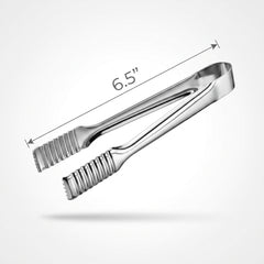 Silver Mini Metallic Serving Tongs - 6.2 Inch