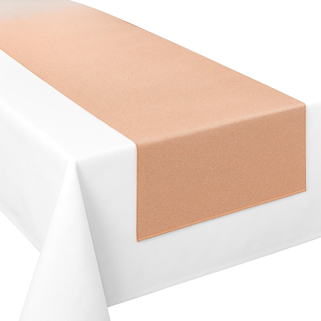 Premium Rose Gold Fabric Table Runner - 13" x 72"