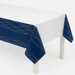 Navy Love Plastic Table Cover - Elegant Wedding Decoration, 54x102-Inch