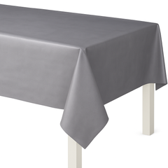 Silver Flannel Backed Plastic Table Cover