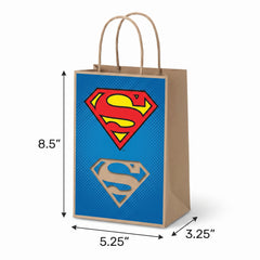 Justice League Heroes Unite Customizable Kraft Gift Bags - 8 Pack