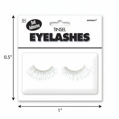 Self-Adhesive White Tinsel Eyelashes - Costume Accessory