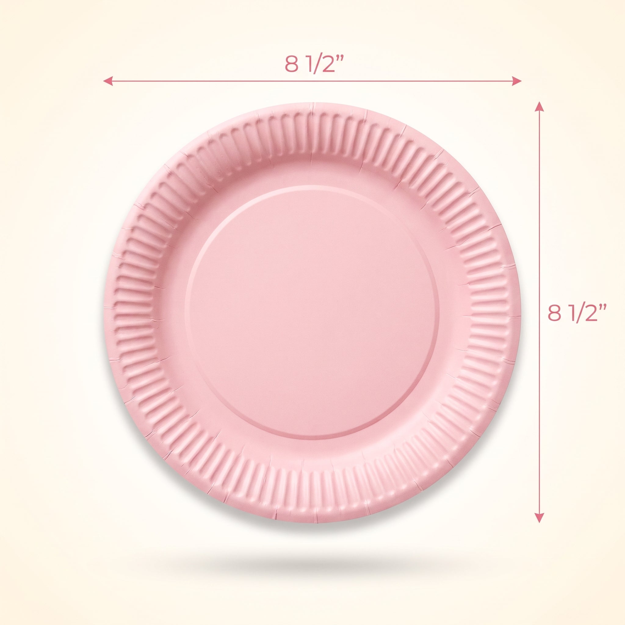 New Pink 8.5" Round Paper Plates