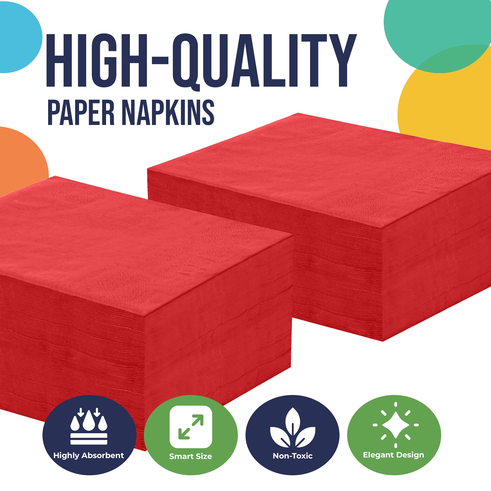 Red Luncheon Napkins - 6.75 in. | 100 Count