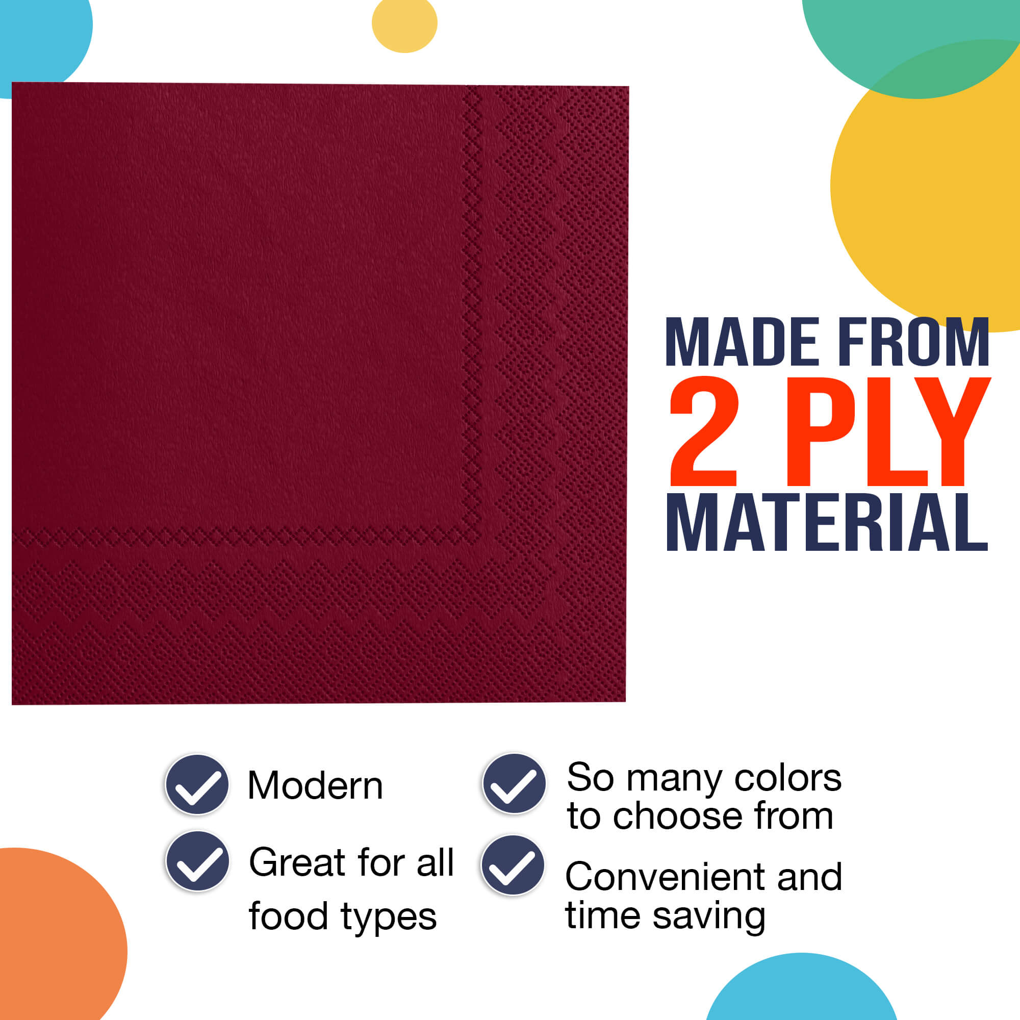 Burgundy Luncheon Napkins | 100 Count