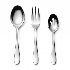 Elegant Silver Serving Spoon and Fork Set
