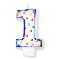 Polka Dot Number 1 Birthday Candle | 3 In.