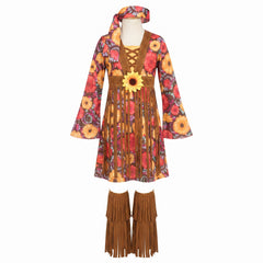 Flower Power Hippie Costume for Girls - Medium