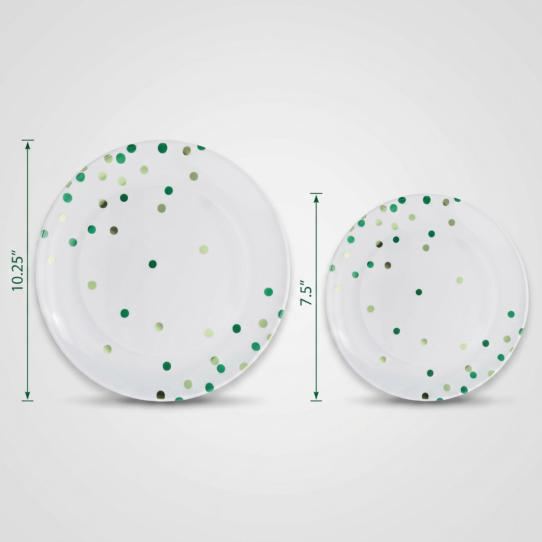 Festive Green Premium Plastic Plates - Multipack