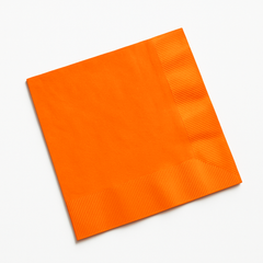 Vibrant Orange Solid Beverage Napkins - 5 In. X 5 In.