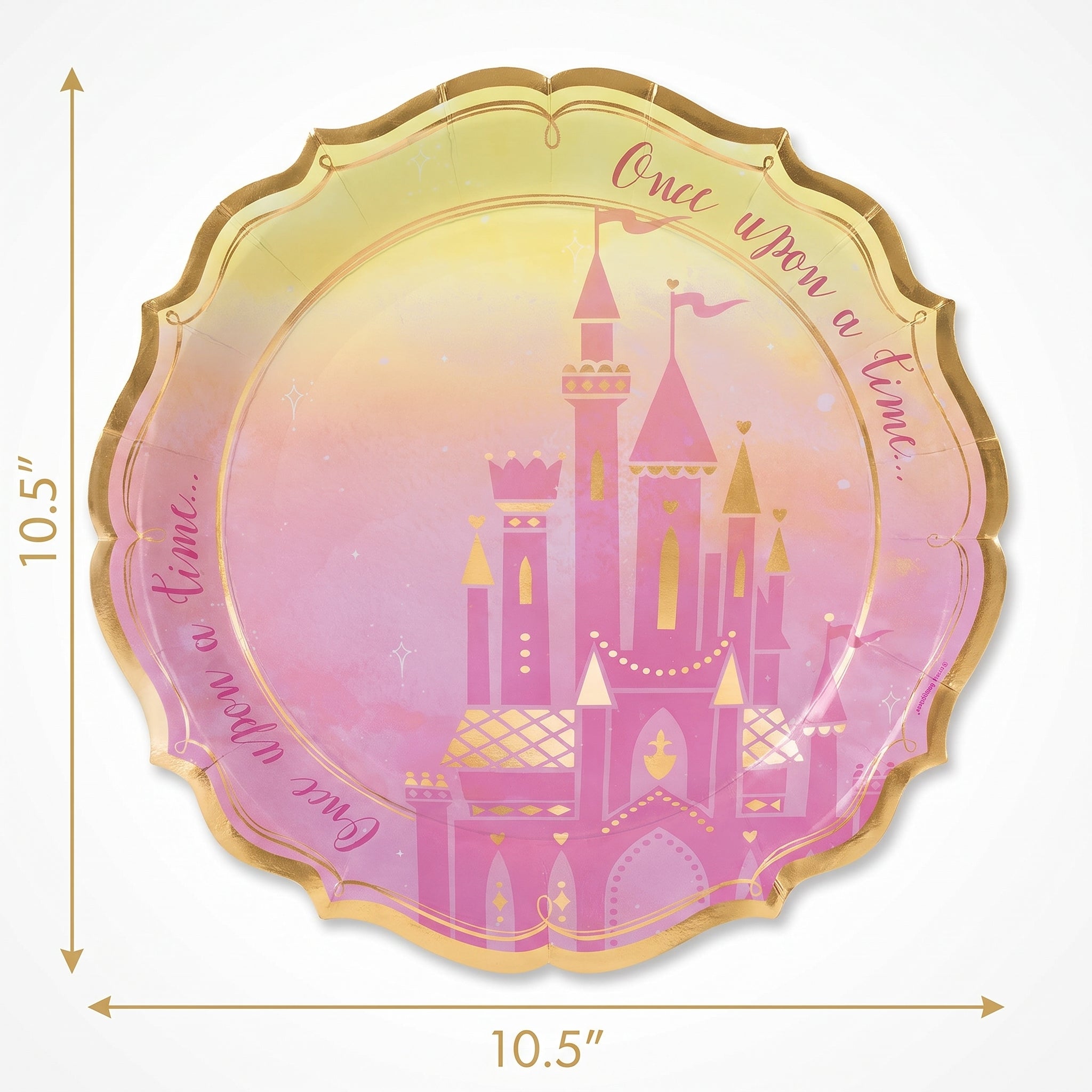 Disney Princess "Once Upon a Time" Metallic Dinner Plates - 10.5", 8-Pack