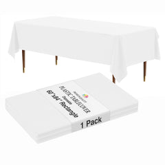 Premium White Rectangle Table Cover 60" x 85" | 1 Pack