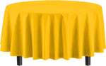 Premium Round Yellow Plastic Table Cover - 84 in.