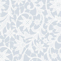 Round White Lace Plastic Table Cover | 84 in. | Case of 48