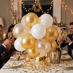 Gold & White Sphere Latex Balloon Chandelier Kit