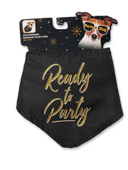 New Year's Eve Black Pet Bandana (M/L)