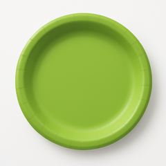 Kiwi Green 6.75" Round Paper Plates - Set of 20