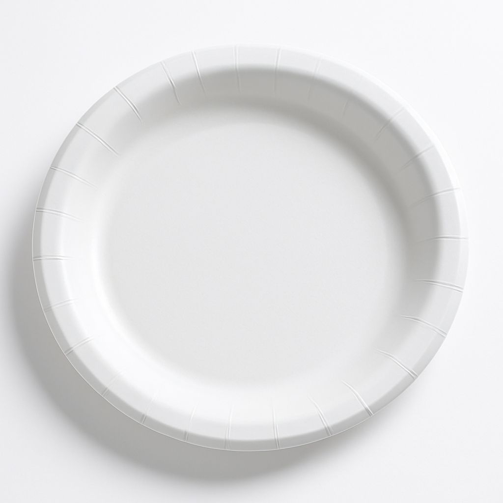 White 8.5" Round Paper Plates - Everyday Solid Color Collection