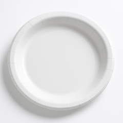 White 8.5" Round Paper Plates - Everyday Solid Color Collection