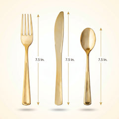 Premium Gold Plastic Cutlery Set - 32 Count