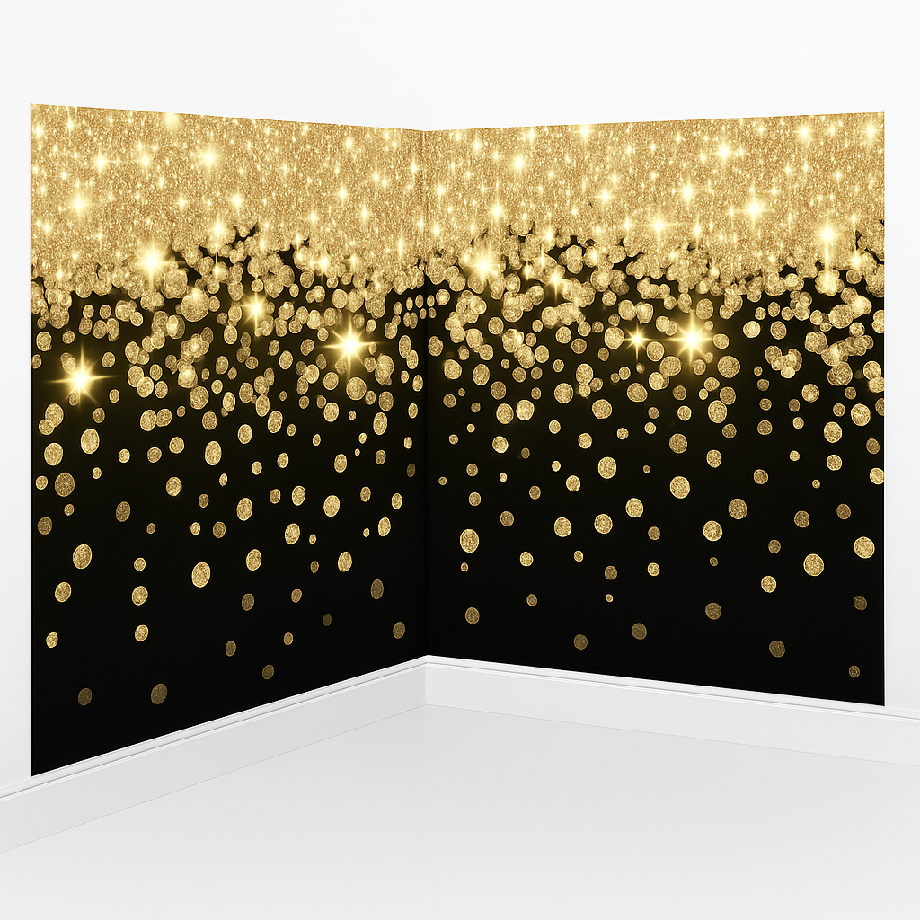 Hollywood Gold Sparkle Scene Setter Room Roll Backdrop