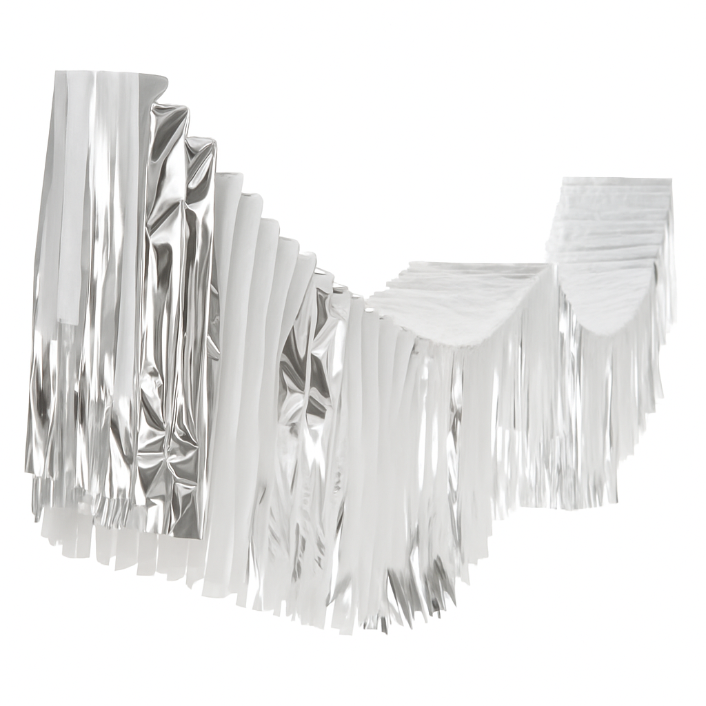 Silver Foil & Tissue Hanging Garland Decoration - 12 ft
