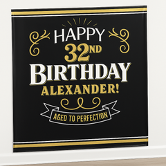 Better with Age Customizable Birthday Backdrop Scene Setter, Gold/Black