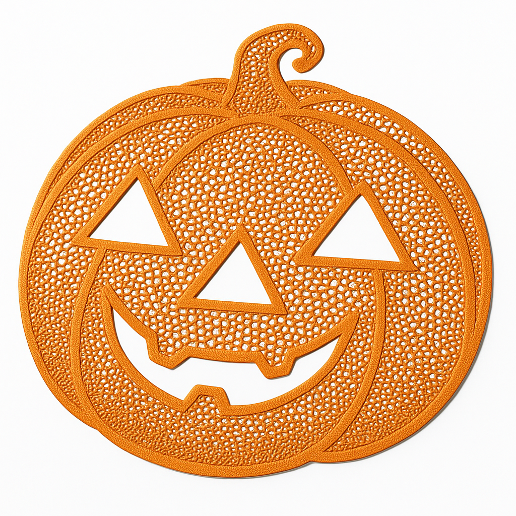 Jack-O'-Lantern Vinyl Placemat - Reusable Halloween Table Decor